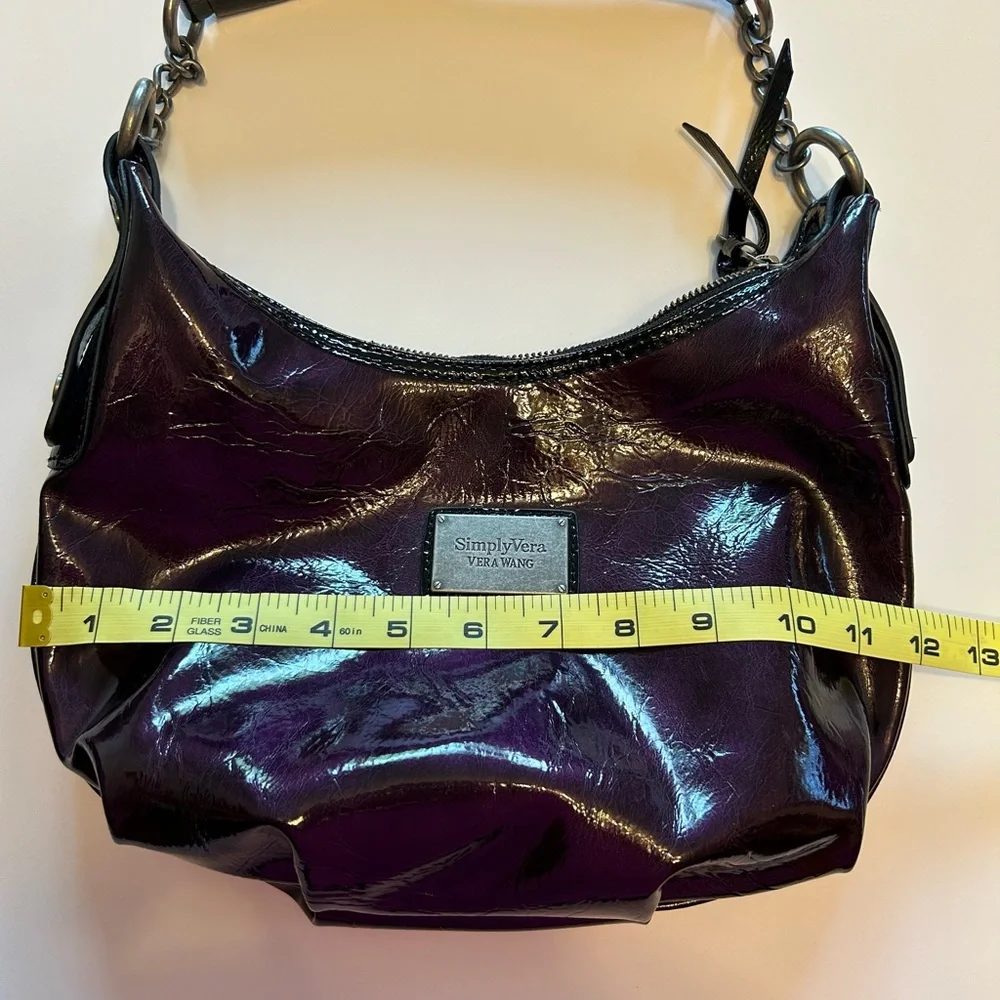 NWOT Simply Vera Vera Wang Purple Slouchy Hobo Bag with Glossy Finish